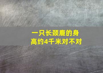 一只长颈鹿的身高约4千米对不对