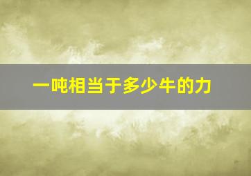 一吨相当于多少牛的力