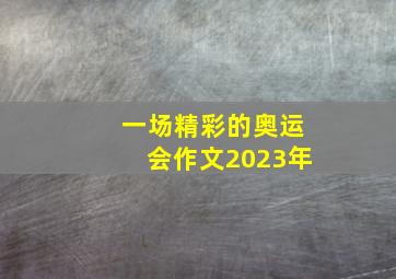 一场精彩的奥运会作文2023年