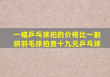 一幅乒乓球拍的价格比一副拼羽毛球拍贵十九元乒乓球