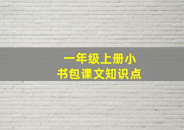 一年级上册小书包课文知识点