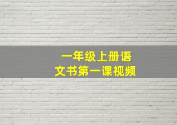 一年级上册语文书第一课视频