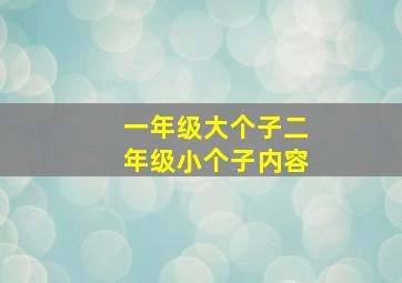 一年级大个子二年级小个子内容