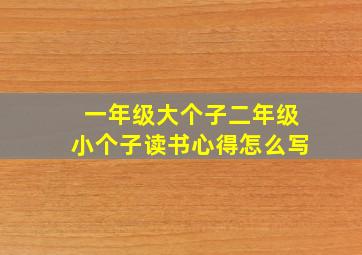 一年级大个子二年级小个子读书心得怎么写