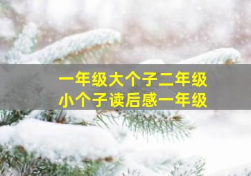 一年级大个子二年级小个子读后感一年级