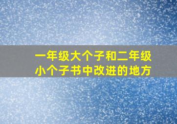 一年级大个子和二年级小个子书中改进的地方