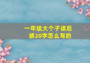 一年级大个子读后感20字怎么写的