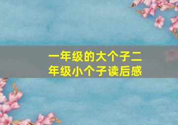 一年级的大个子二年级小个子读后感