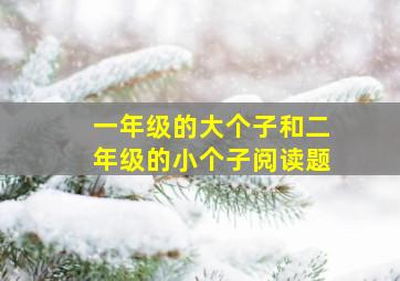 一年级的大个子和二年级的小个子阅读题