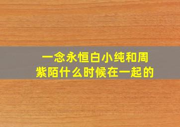 一念永恒白小纯和周紫陌什么时候在一起的