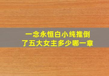 一念永恒白小纯推倒了五大女主多少哪一章