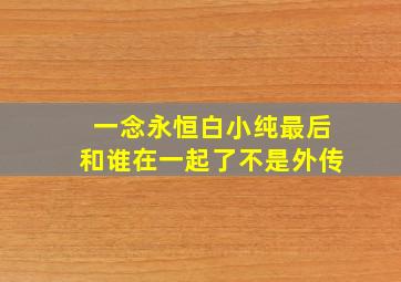 一念永恒白小纯最后和谁在一起了不是外传