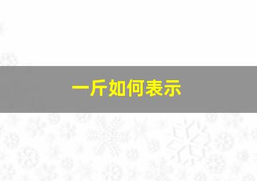 一斤如何表示