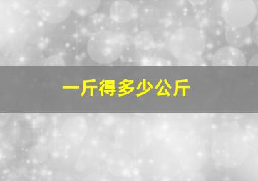 一斤得多少公斤