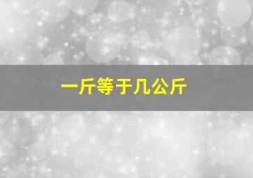 一斤等于几公斤