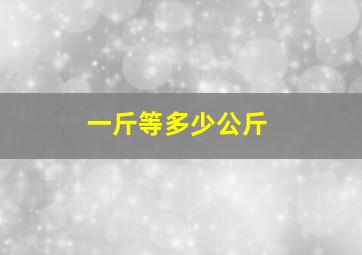 一斤等多少公斤