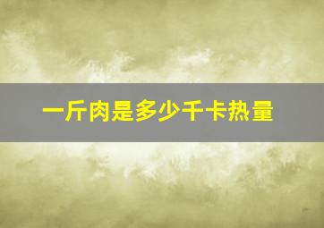 一斤肉是多少千卡热量