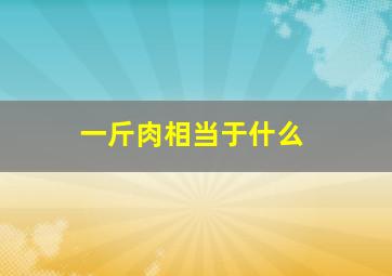 一斤肉相当于什么