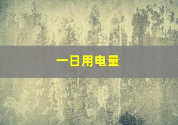 一日用电量