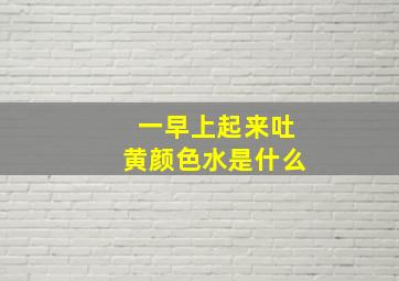 一早上起来吐黄颜色水是什么