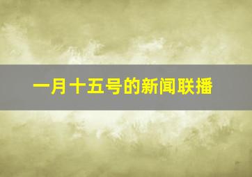 一月十五号的新闻联播