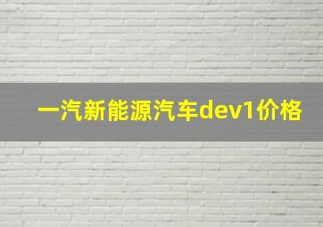 一汽新能源汽车dev1价格