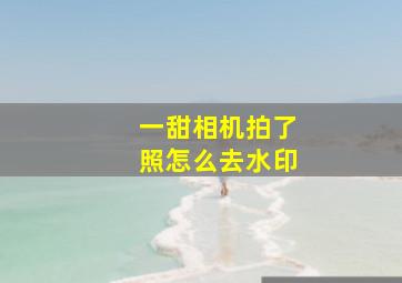 一甜相机拍了照怎么去水印