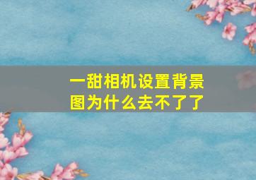 一甜相机设置背景图为什么去不了了