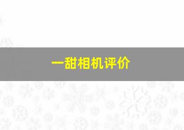 一甜相机评价