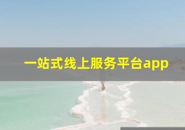 一站式线上服务平台app