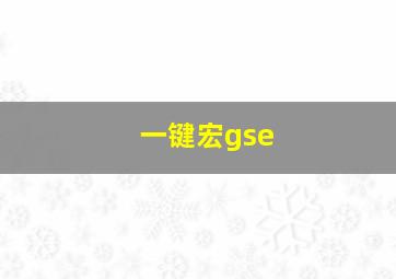 一键宏gse