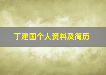 丁建国个人资料及简历