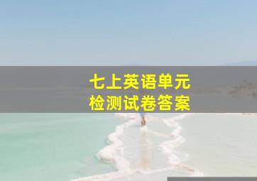 七上英语单元检测试卷答案