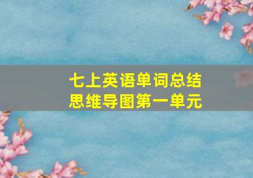 七上英语单词总结思维导图第一单元