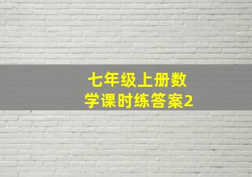 七年级上册数学课时练答案2