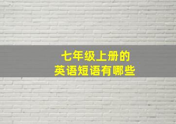 七年级上册的英语短语有哪些