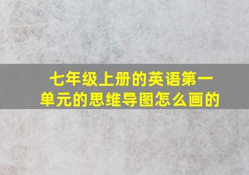 七年级上册的英语第一单元的思维导图怎么画的