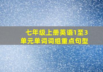 七年级上册英语1至3单元单词词组重点句型