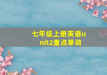 七年级上册英语unit2重点单词