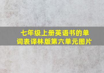 七年级上册英语书的单词表译林版第六单元图片