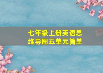 七年级上册英语思维导图五单元简单