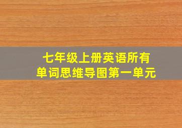 七年级上册英语所有单词思维导图第一单元