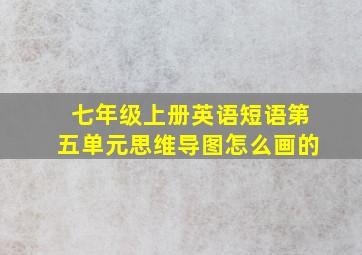 七年级上册英语短语第五单元思维导图怎么画的