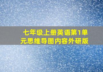 七年级上册英语第1单元思维导图内容外研版