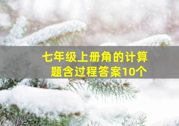 七年级上册角的计算题含过程答案10个