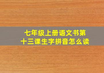 七年级上册语文书第十三课生字拼音怎么读