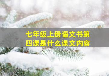 七年级上册语文书第四课是什么课文内容