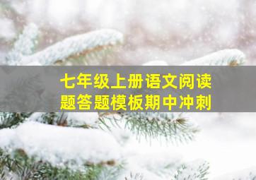 七年级上册语文阅读题答题模板期中冲刺