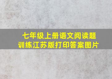 七年级上册语文阅读题训练江苏版打印答案图片