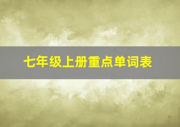 七年级上册重点单词表